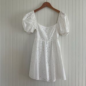 Zara Eyelet Dress with Cutwork Embroidery White